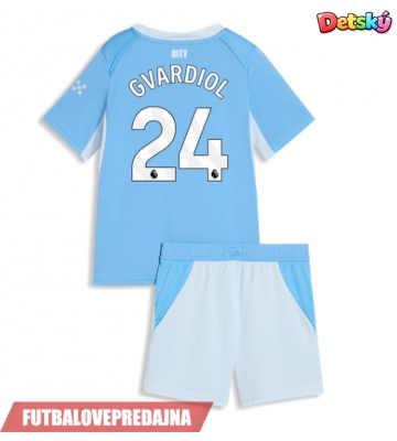 Lacne Dětský Futbalové dres Manchester City Josko Gvardiol #24 2026-27 Krátky Rukáv - Domáci (+ trenírky)
